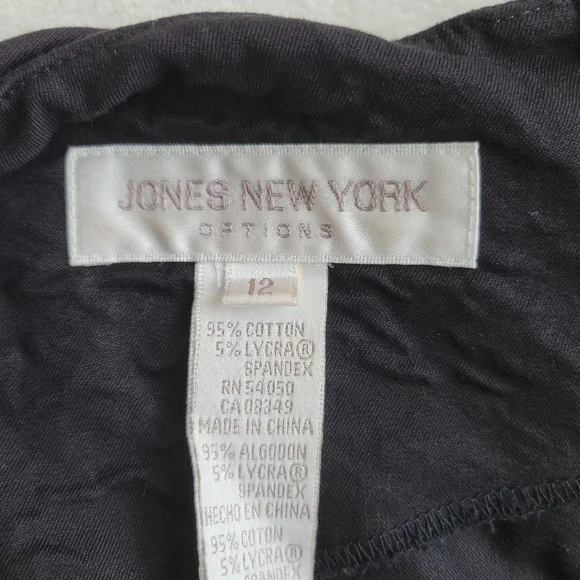 Y2K Sleeveless Cotton Stretch Dress EUC | Ladies 12 Black Jones New York - Picture 8 of 14